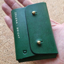 Load image into Gallery viewer, MINIPENĚ, kožená mini peněženka, leather wallet, mini wallet, vegetable tanned leather, unisex wallet, handmade wallet, handmade leather wallet