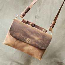 Load image into Gallery viewer, vegetable tanned leather, leather bags, handcrafted, leather handcraft, kozene kabelky, vyrobeno s laskou, made with love, rucni vyroba, zakazkova vyroba, made to order, slowfashion, sustainable fashion, we care, no planet B, handmadeleatherbag, crafted with care, vintage vibes, vintage brown leather, uniquehnadbag, timelessdesign, czechleathercraft