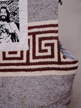 Načíst obrázek do prohlížeče Galerie, upcycling fashion, upcycling from prague, upcycling clothing, upcycling sweater, Jesus screen print patch, Jesus screen print, upcycling brand, upcycling with love, upcyklovaný svetr, upcyklace s laskou, sitotisk Jezis, svetr s potiskem, upcyklovaná móda, upcyklovana moda,