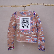 Načíst obrázek do prohlížeče Galerie, upcycling fashion, upcycling from prague, upcycling clothing, upcycling sweater, Jesus screen print patch, Jesus screen print, upcycling brand, upcycling with love, upcyklovaný svetr, upcyklace s laskou, sitotisk Jezis, svetr s potiskem, upcyklovaná móda, upcyklovana moda,