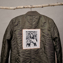 Načíst obrázek do prohlížeče Galerie, upcycling fashion, upcycling from prague, upcycling clothing, upcycling sweater, Jesus screen print patch, Jesus screen print, upcycling brand, upcycling with love, upcyklovaný svetr, upcyklace s laskou, sitotisk Jezis, svetr s potiskem, upcyklovaná móda, upcyklovana moda,