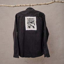 Načíst obrázek do prohlížeče Galerie, upcycling fashion, upcycling from prague, upcycling clothing, upcycling sweater, Jesus screen print patch, Jesus screen print, upcycling brand, upcycling with love, upcyklovaný svetr, upcyklace s laskou, sitotisk Jezis, svetr s potiskem, upcyklovaná móda, upcyklovana moda,