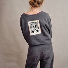 Načíst obrázek do prohlížeče Galerie, upcycling fashion, upcycling from prague, upcycling clothing, upcycling sweater, Jesus screen print patch, Jesus screen print, upcycling brand, upcycling with love, upcyklovaný svetr, upcyklace s laskou, sitotisk Jezis, svetr s potiskem, upcyklovaná móda, upcyklovana moda,
