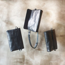 Load image into Gallery viewer, vegetable tanned leather, leather bag, black leather, handmade bags, made in prague, leather accossories, made with love