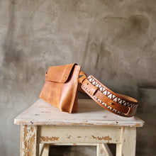 Load image into Gallery viewer, leatherbag, leather indian bag, hand made in Prague, leather handcraft, leather hipbag, indian style, modanow, leatherstyle